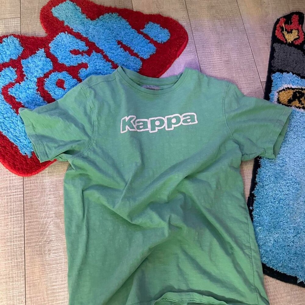 kappa men green basic t-shirt large size